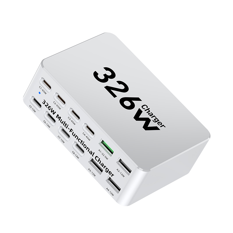 Cargador Estación OEM WLX-818E, 326W, 3.25A, 4 x USB-A - 8 x USB-C, Blanco