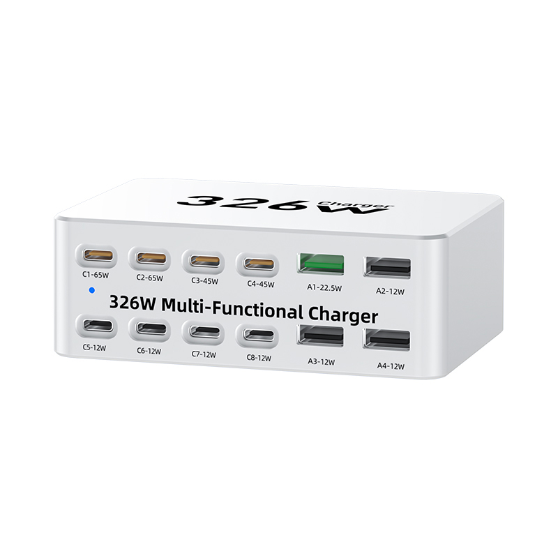 Cargador Estación OEM WLX-818E, 326W, 3.25A, 4 x USB-A - 8 x USB-C, Blanco