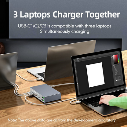 Cargador Estación OEM WLX-X6Y, 140W, 5A, 2 x USB-A - 8 x USB-C, Plateado