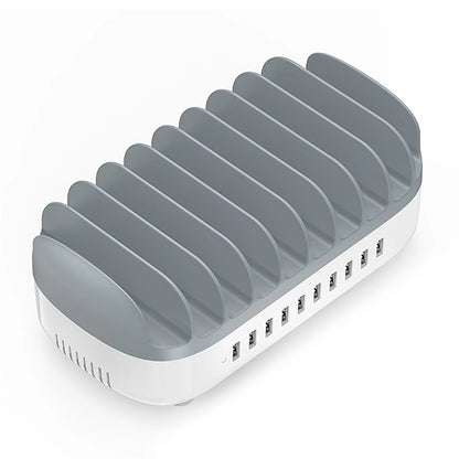 Cargador Estación Orico DUK-10P-V1, 120W, 2.4A, 10 x USB-A, Blanco