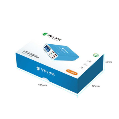 Cargador Estación Relife RL-304P, 40W, 3A, 1 x USB-C - 5 x USB-A, Azul