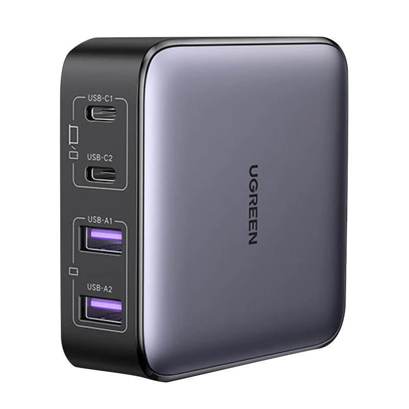 Cargador Estación UGREEN CD327 Nexode, 65W, 3.25A, 2 x USB-A - 2 x USB-C, Negro