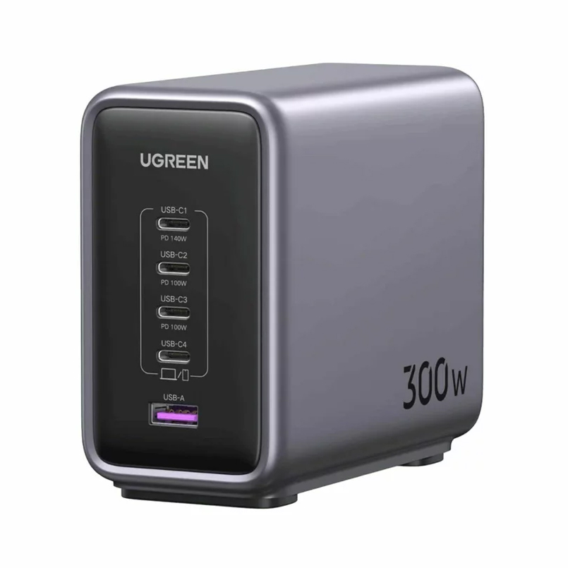 Cargador Estación UGREEN CD333 Nexode, 300W, 5A, 1 x USB-A - 4 x USB-C, Gris, Reacondicionado