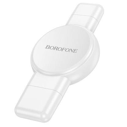 Cargador inalámbrico Borofone BQ31 para Apple Watch Series, blanco