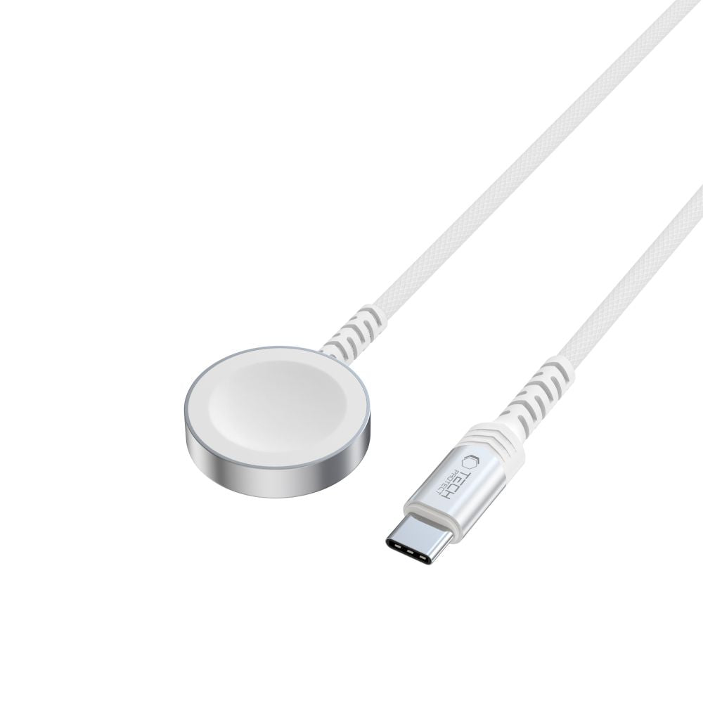 Cable de carga Tech-Protect MC01 Ultraboost para Apple Watch Series, blanco 