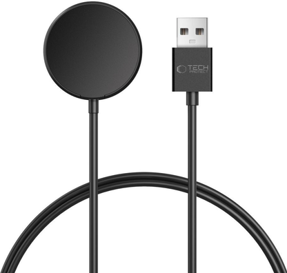 Cargador Inalámbrico Tech-Protect MC03 Ultraboost para Samsung Galaxy Watch Series, USB-A, Negro