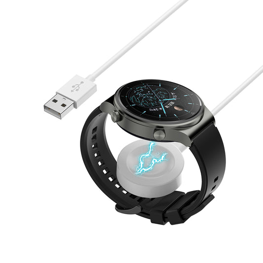 Cargador inalámbrico Techsuit THC1 para Huawei Watch Series, USB-A, Blanco