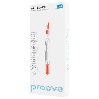 Proove Mr.Cleaner Cleaning Tool for Keyboard / Headphones, 3in1, White