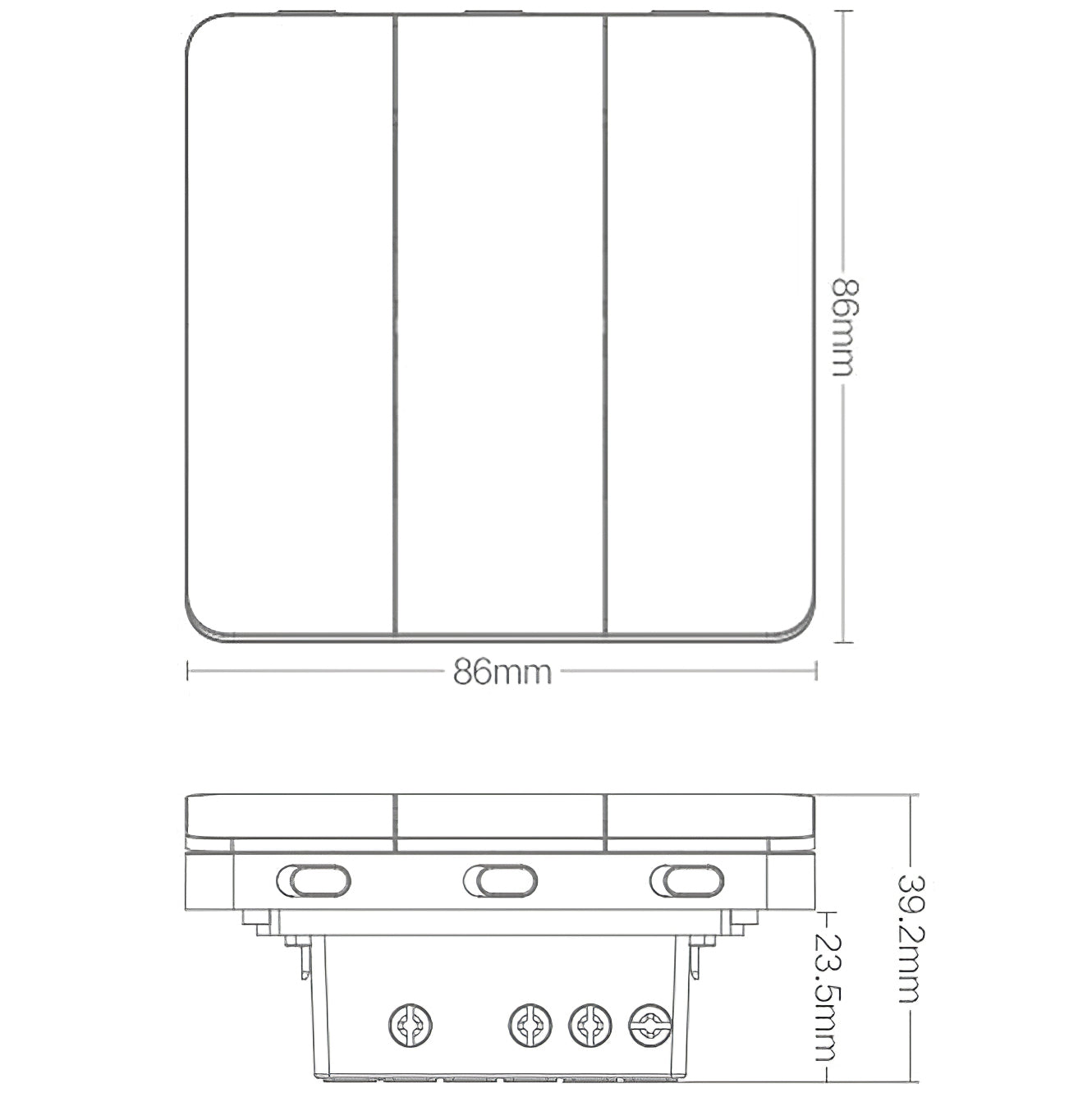 Interruptor Yeelight, Wi-Fi, 3 botones, blanco YLKG14YL 