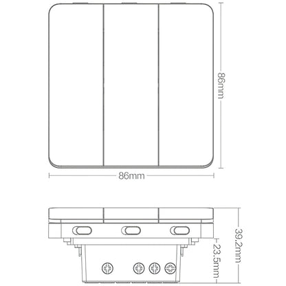 Interruptor Yeelight, Wi-Fi, 3 botones, blanco YLKG14YL 