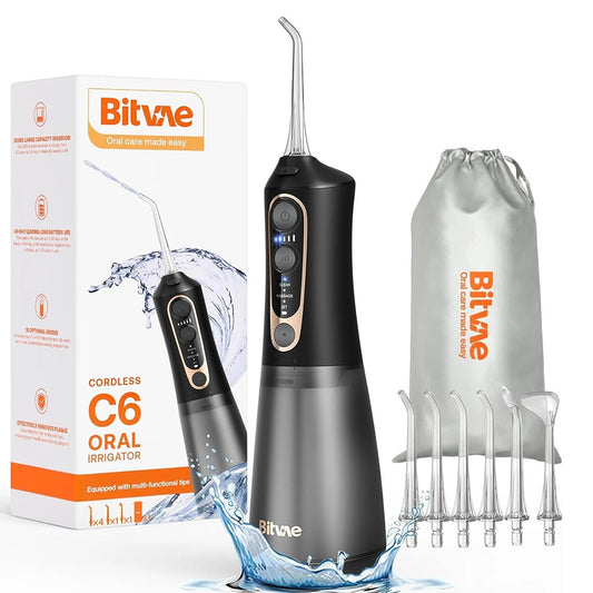 Irrigador Bucal Bitvae C6, Negro Dorado