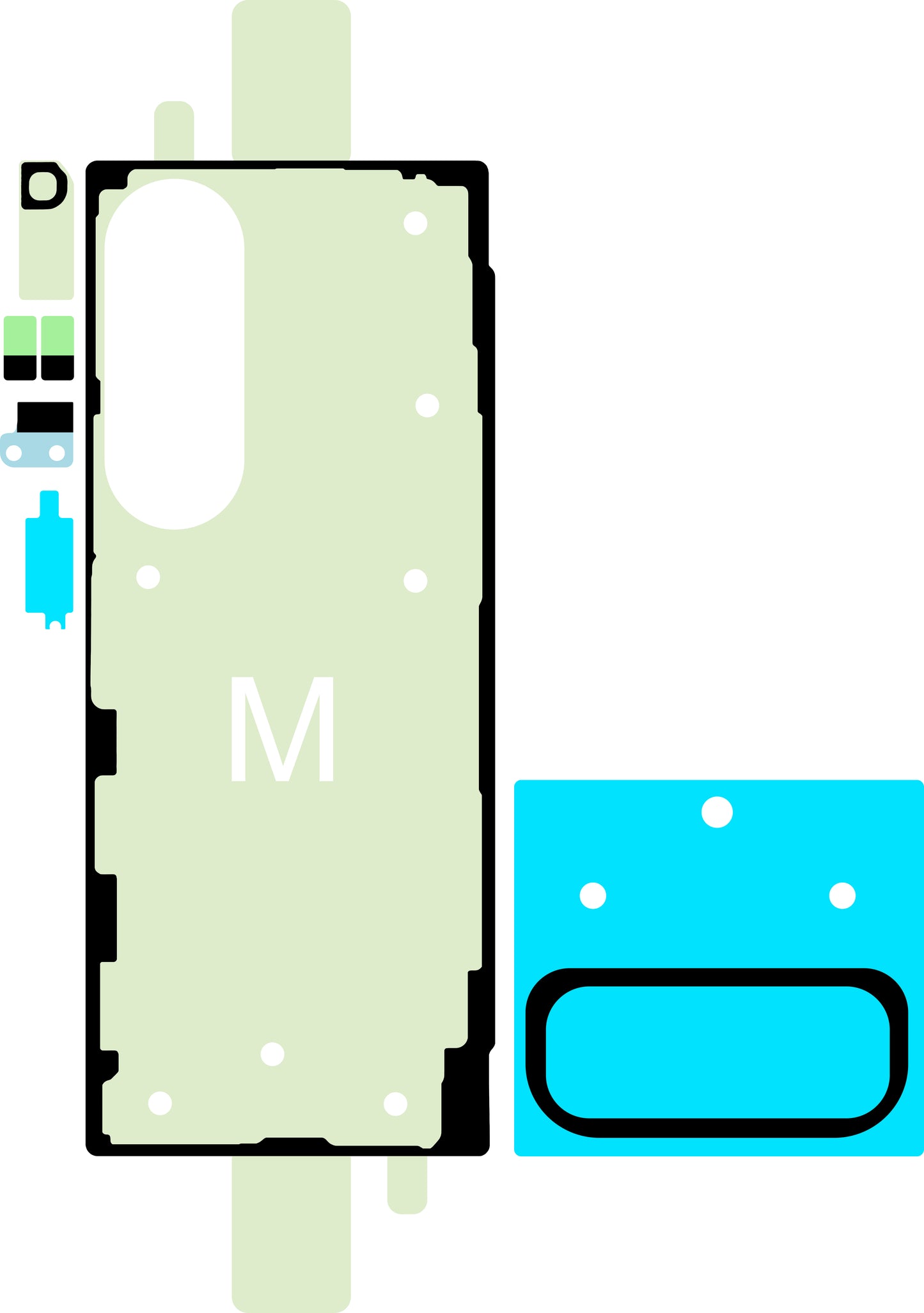 Kit Adhesivo Tapa Batería Samsung Galaxy Z Fold6 F956, Service Pack GH82-35139A