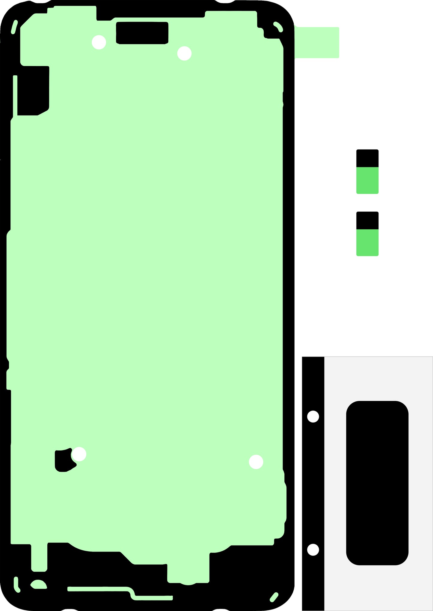 Kit Adhesivo Tapa Batería Samsung Galaxy S10e G970, Service Pack GH82-18798A