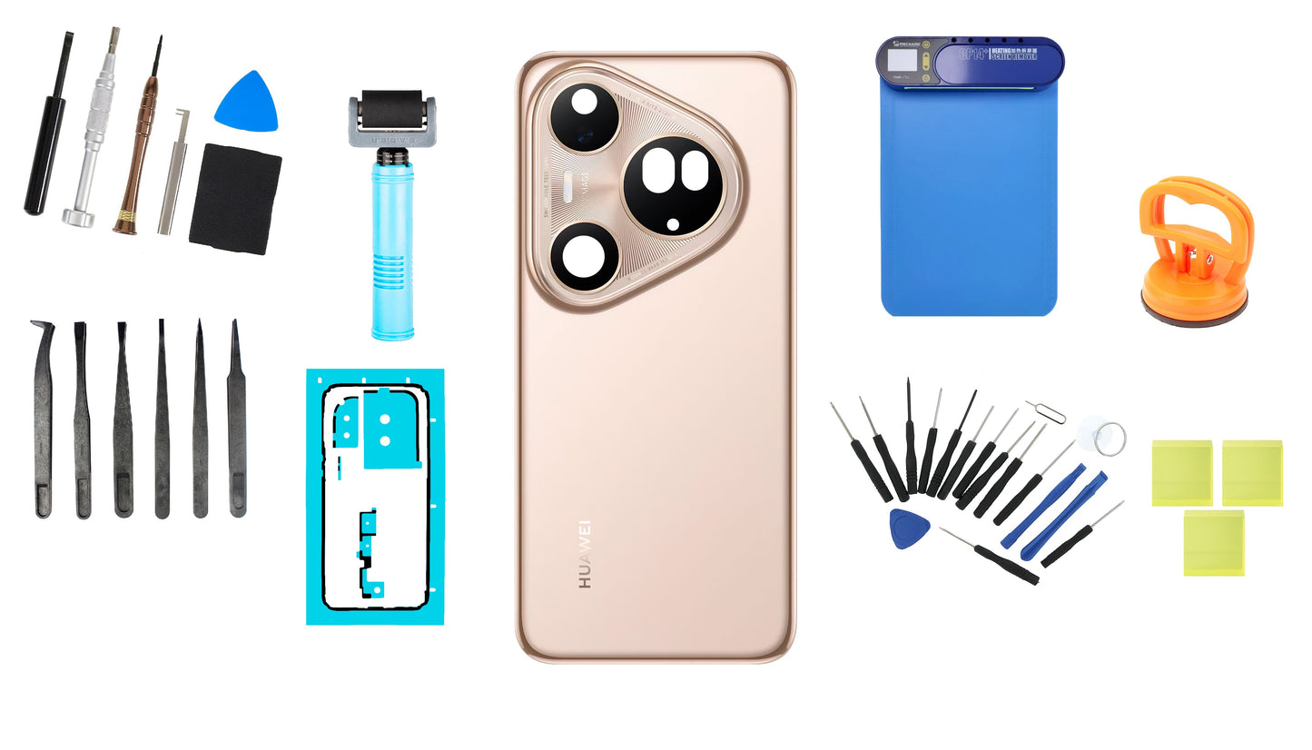 Kit Tapa de Batería Huawei Pura 80 Ultra Prestige Gold Service Pack y Herramientas de Servicio Dedicadas
