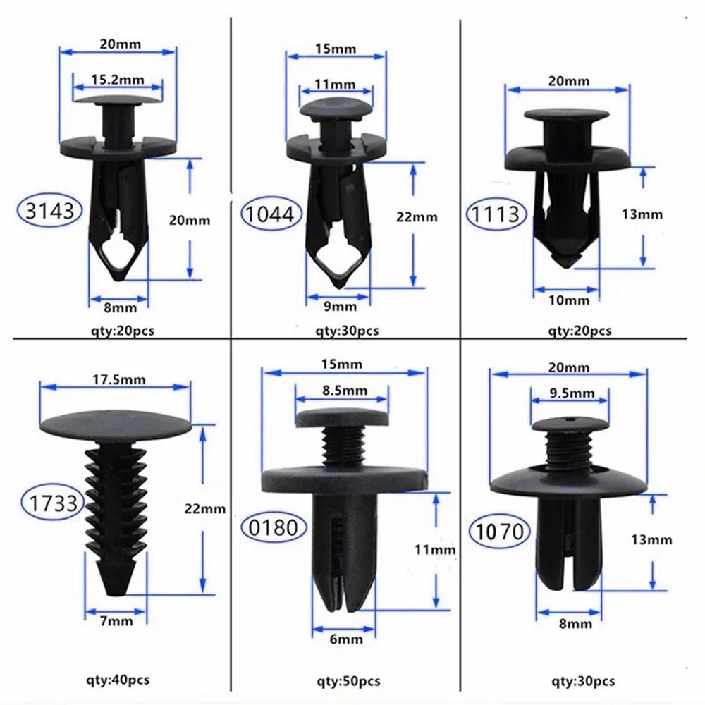 Kit Clips / Abrazaderas Auto OEM, 190en1