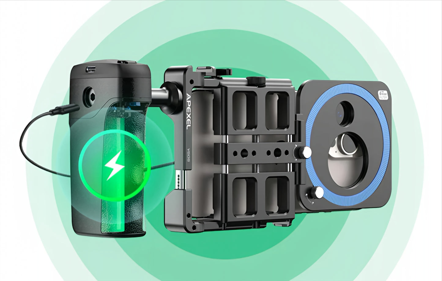 Kit de Vlogging Apexel para Teléfono, Negro APL-VG05CH