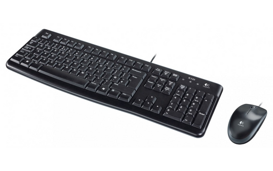 Kit Teclado Ratón Cableado USB Logitech MK120, Negro