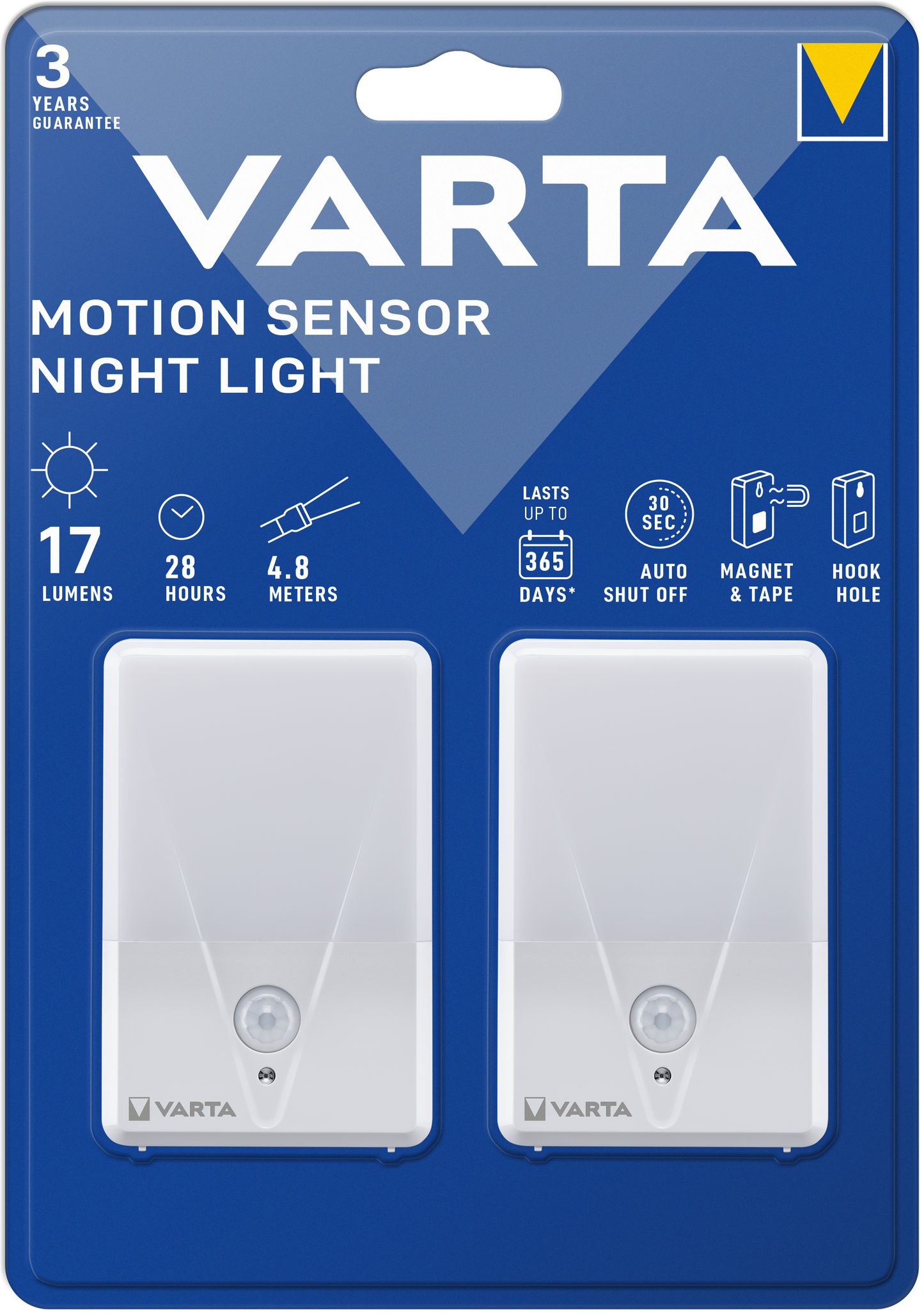 Varta Veghe Lámpara, Sensor, 17lm, Juego de 2 Piezas