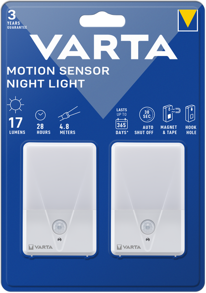 Varta Veghe Lámpara, Sensor, 17lm, Juego de 2 Piezas