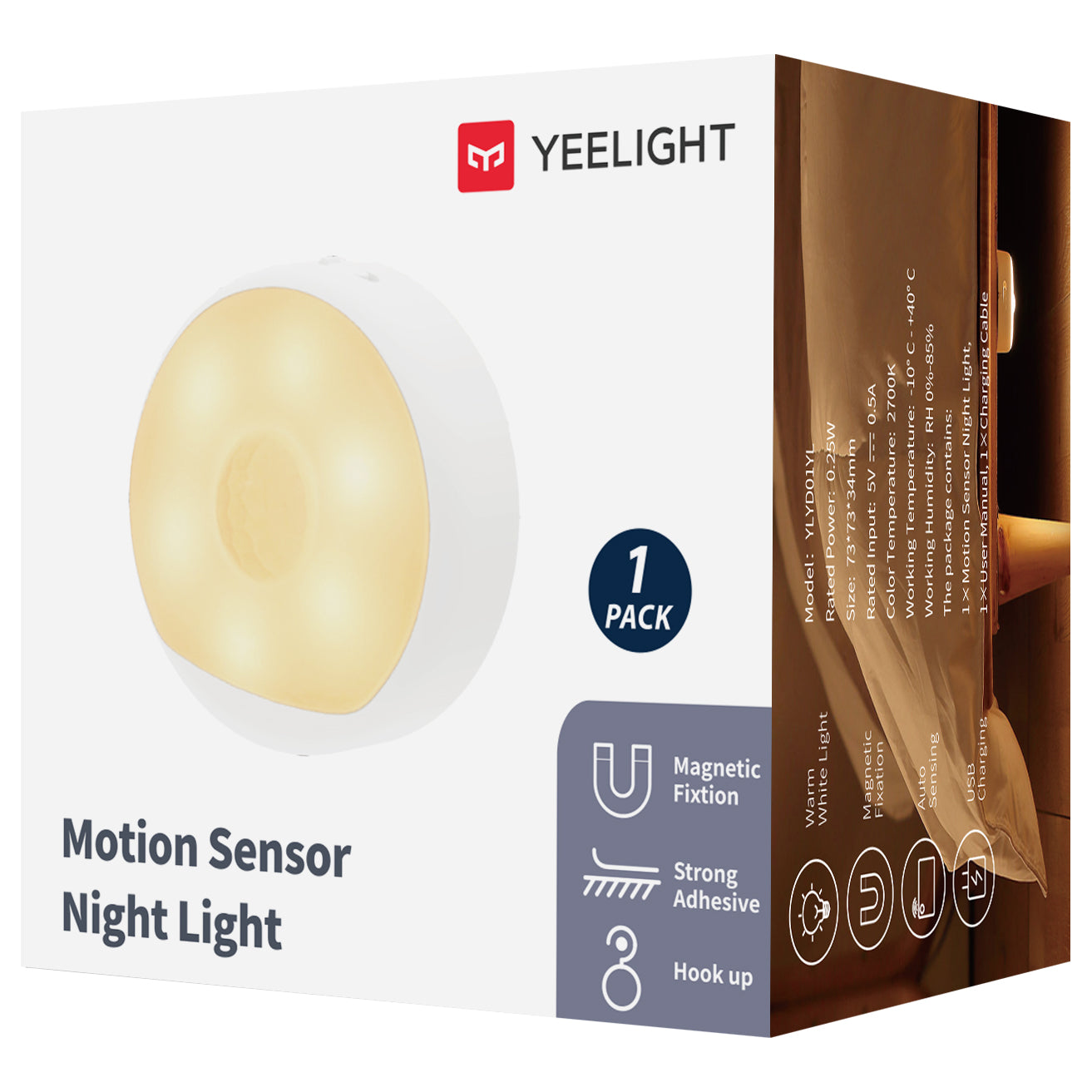 Veghe Yeelight Lámpara, 0.25W, 2700W, Sensor, Blanco YLYD01YLYL 