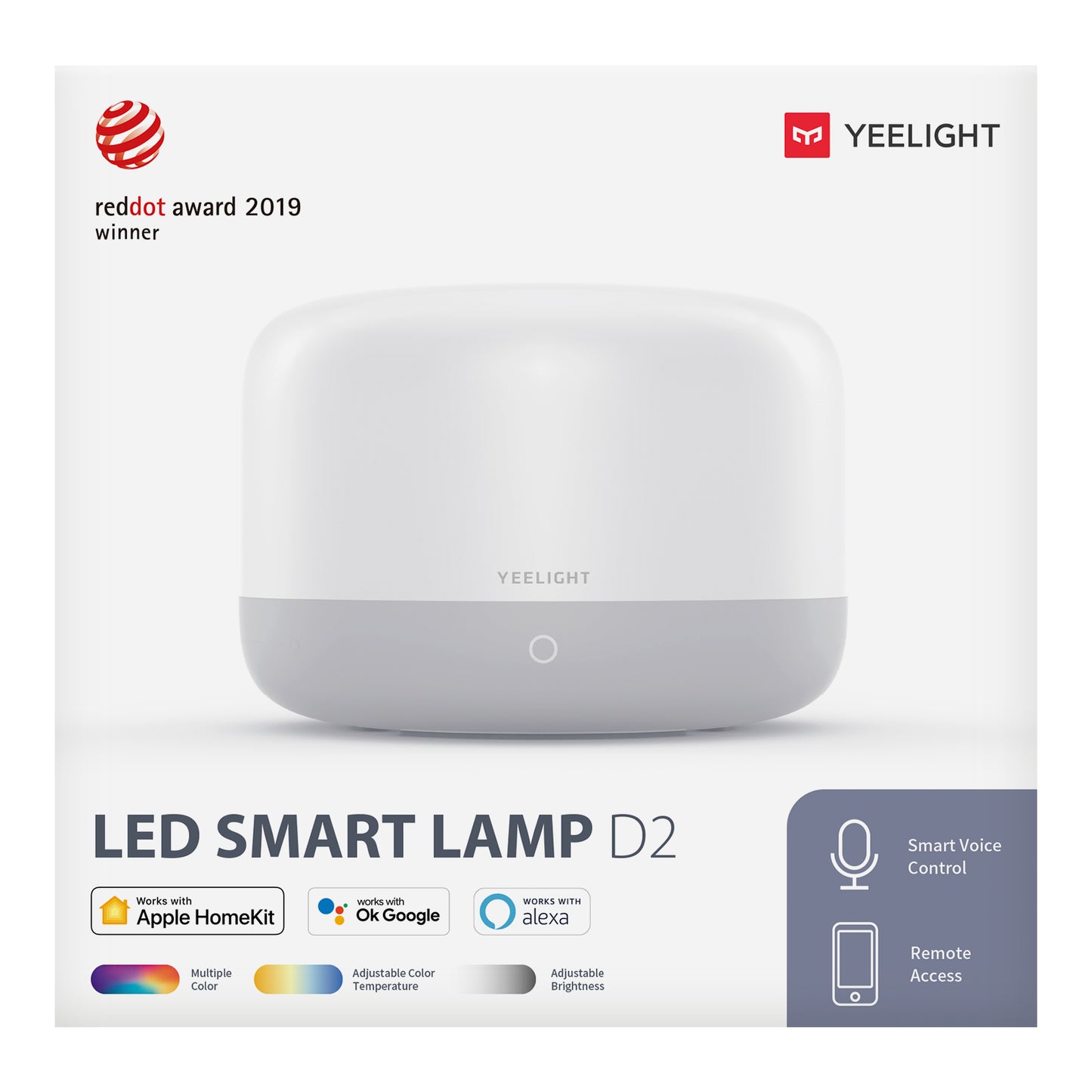 Lámpara Veghe Yeelight D2 de Razer, Wi-Fi, 5W, 1700K - 6500K, 240lm, RGB, Blanco YLCT01YL YLCT01YL 