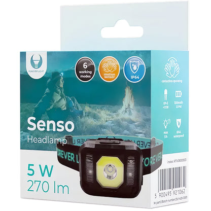 Linterna frontal Forever Senso XP-E LED, 270 lm, 1200 mAh 