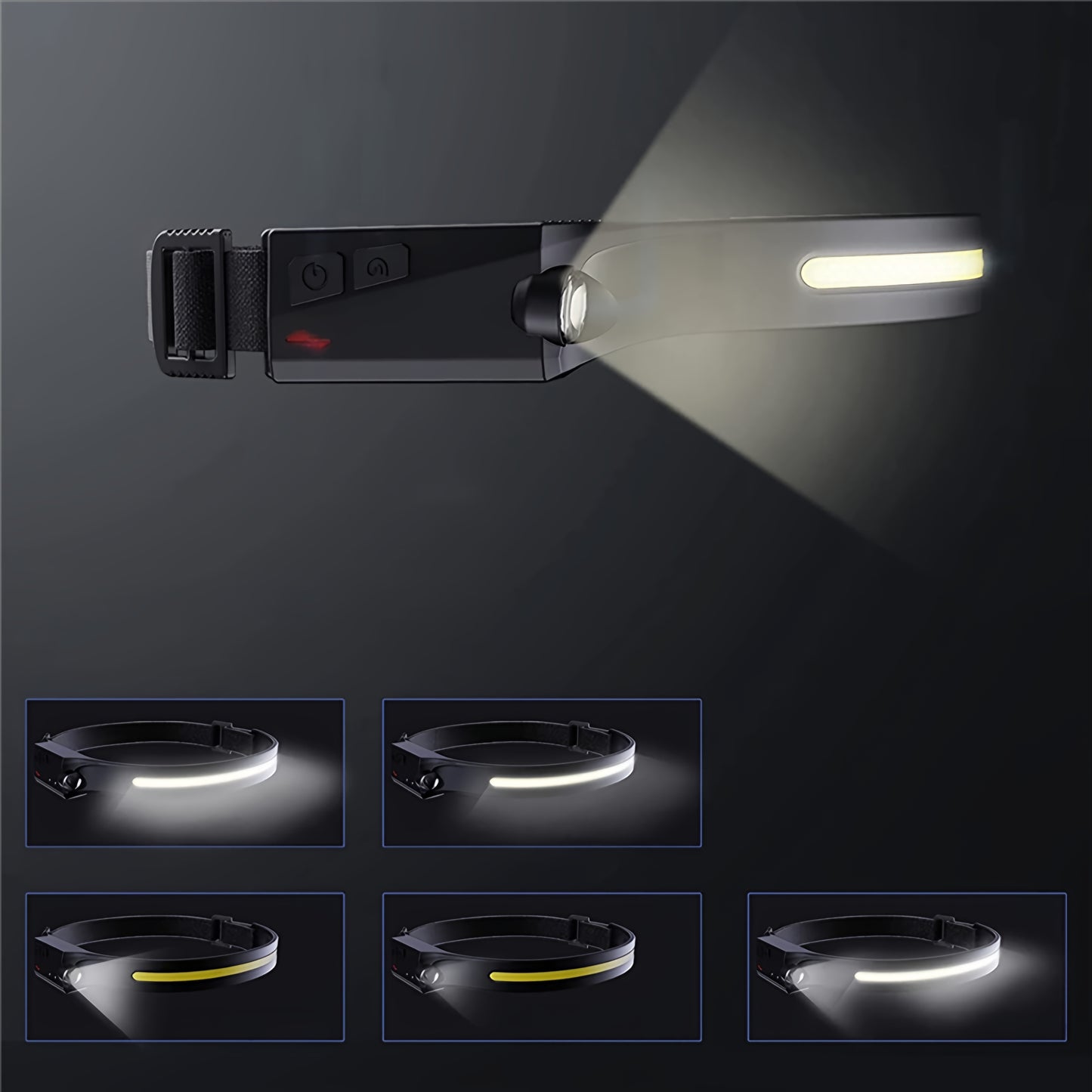 Linterna Frontal LED WZK WLC-1200, 350lm, IPX4