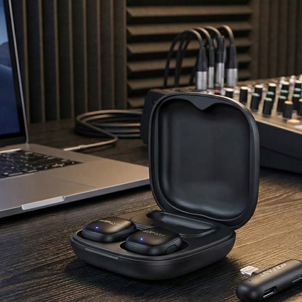 Lavalier Acefast R1, Lightning, Set 2 piezas, Negro