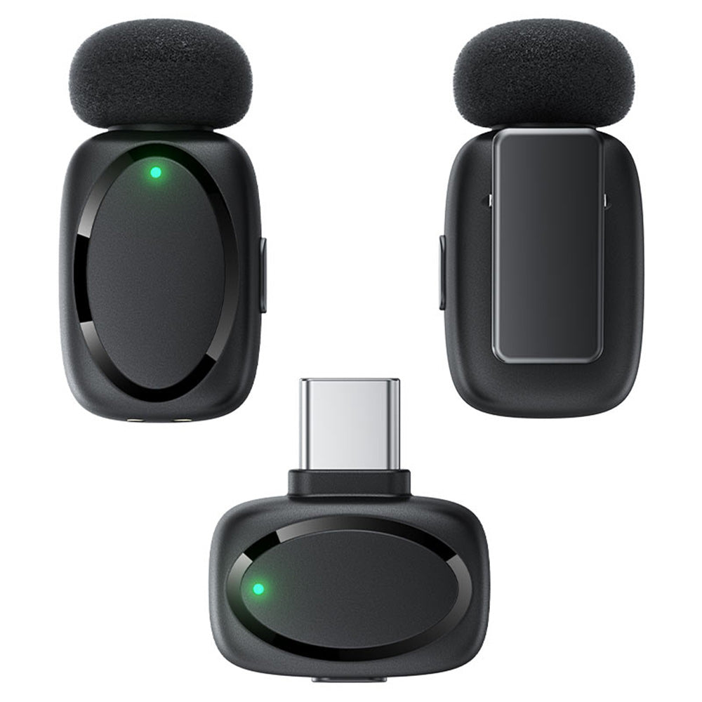 Lavalier Acefast R2, USB-C, Set 2 piezas, Negro