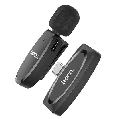 Lavalier Bluetooth HOCO L15, USB-C, Negro