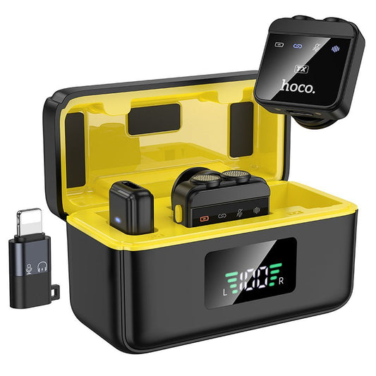 Lavalier HOCO L17, USB-C / Lightning, Set 2 Piezas, Negro