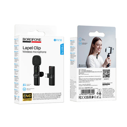 Lavalier Borofone BFK16 Winner, USB-C, Negra