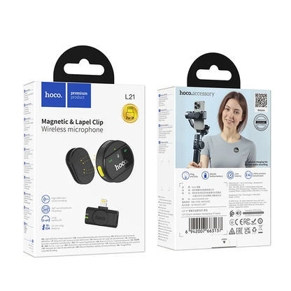 Lavalier HOCO L21, Lightning, Negra