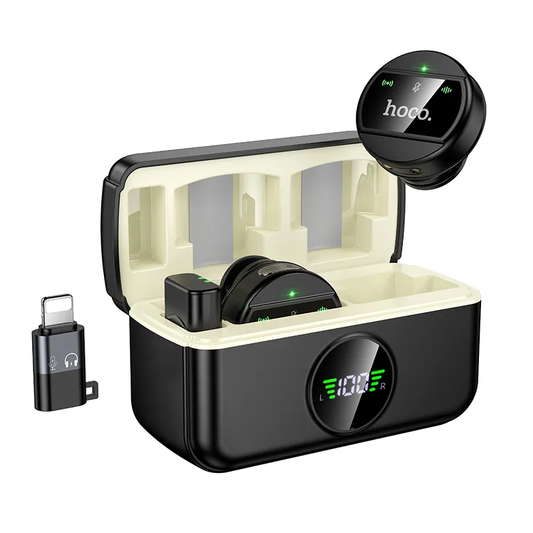 Lavalier HOCO L22, USB-C / Lightning, Set 2 piezas, Negro