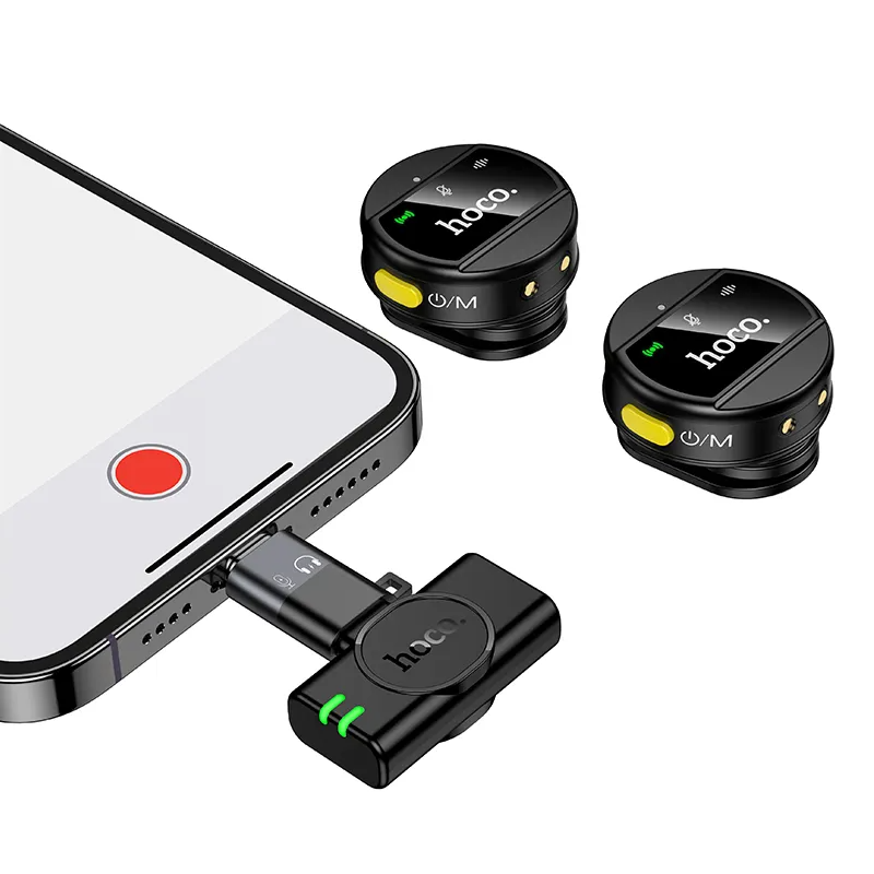 Lavalier HOCO L22, USB-C / Lightning, Set 2 piezas, Negro