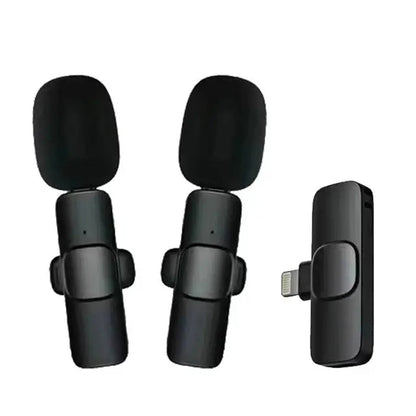 Micrófono Lavalier Techsuit LW1, Lightning, Set de 2 piezas, Negro