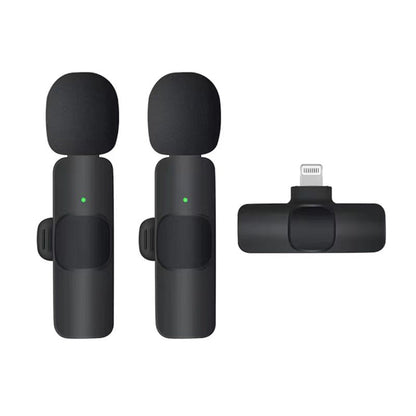Micrófono Lavalier Techsuit LW1, Lightning, Set de 2 piezas, Negro