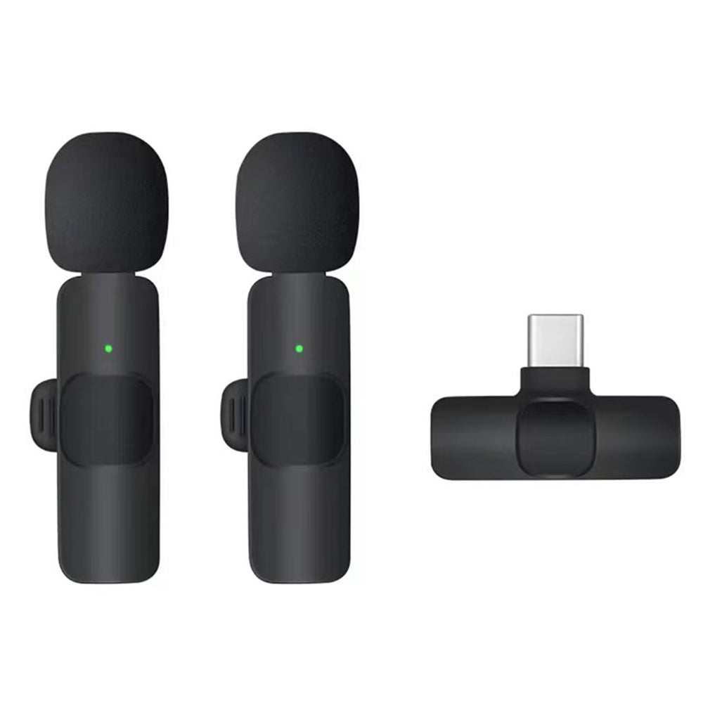 Lavalier Techsuit LW2, USB-C, Set de 2 piezas, Negra