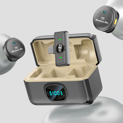 Lavalier Techsuit LW5, USB-C, Set 2 piezas, Negro