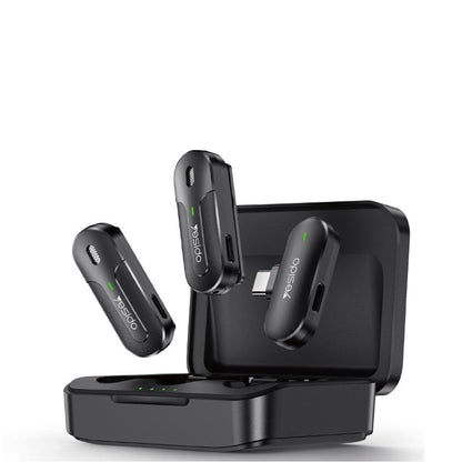 Lavalier Yesido KR17, USB-C, Set 2 piezas, Negro
