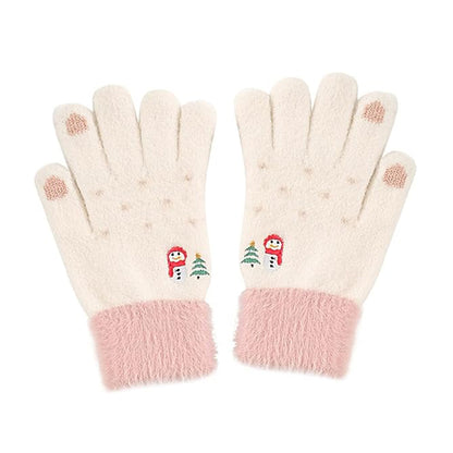 Guantes de Invierno Táctiles para Mujer Techsuit ST0011, Talla 17cm, Blancos