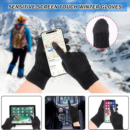 Guantes de Invierno Táctiles para Mujer Techsuit ST0015, Talla 17cm, Negros