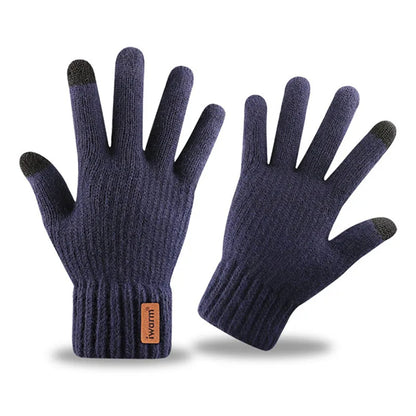 Guantes de Invierno Táctiles Iwarm ST0016, Talla 22cm, Azul Marino