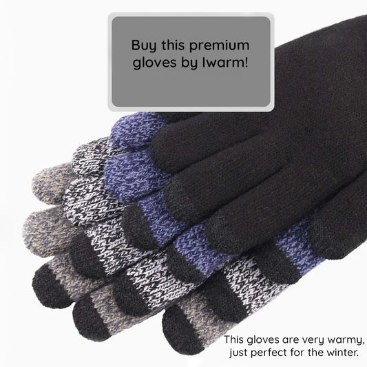 Guantes de Invierno Táctiles Iwarm ST0018, Talla 23cm, Gris