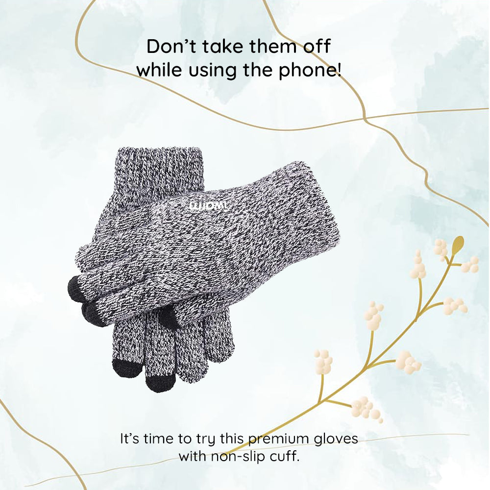 Guantes de Invierno Táctiles Iwarm ST0018, Talla 23cm, Gris