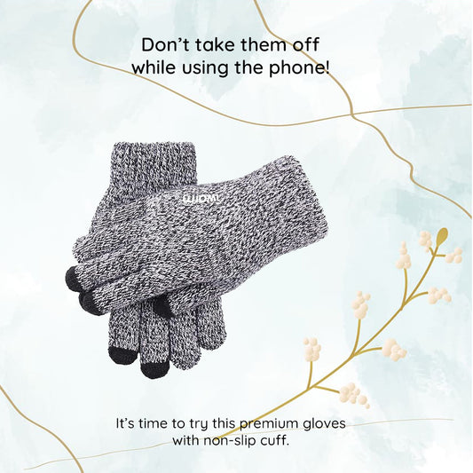 Guantes de Invierno Táctiles Iwarm ST0018, Talla 23cm, Negros