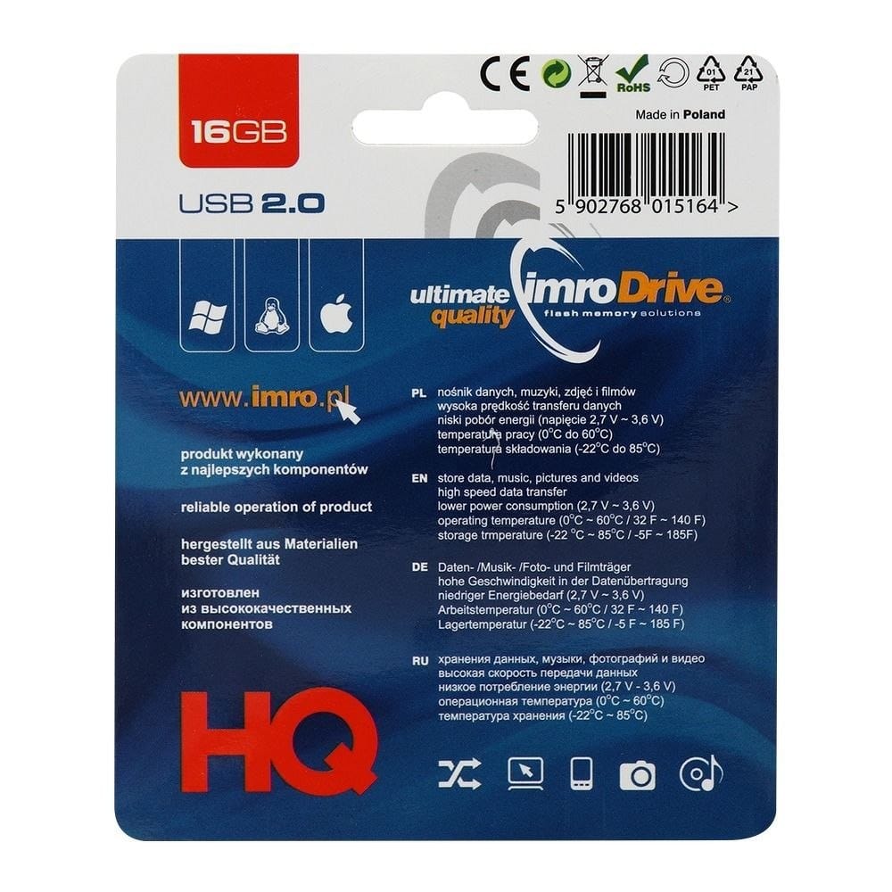 Memoria Externa USB-A Imro, 16Gb