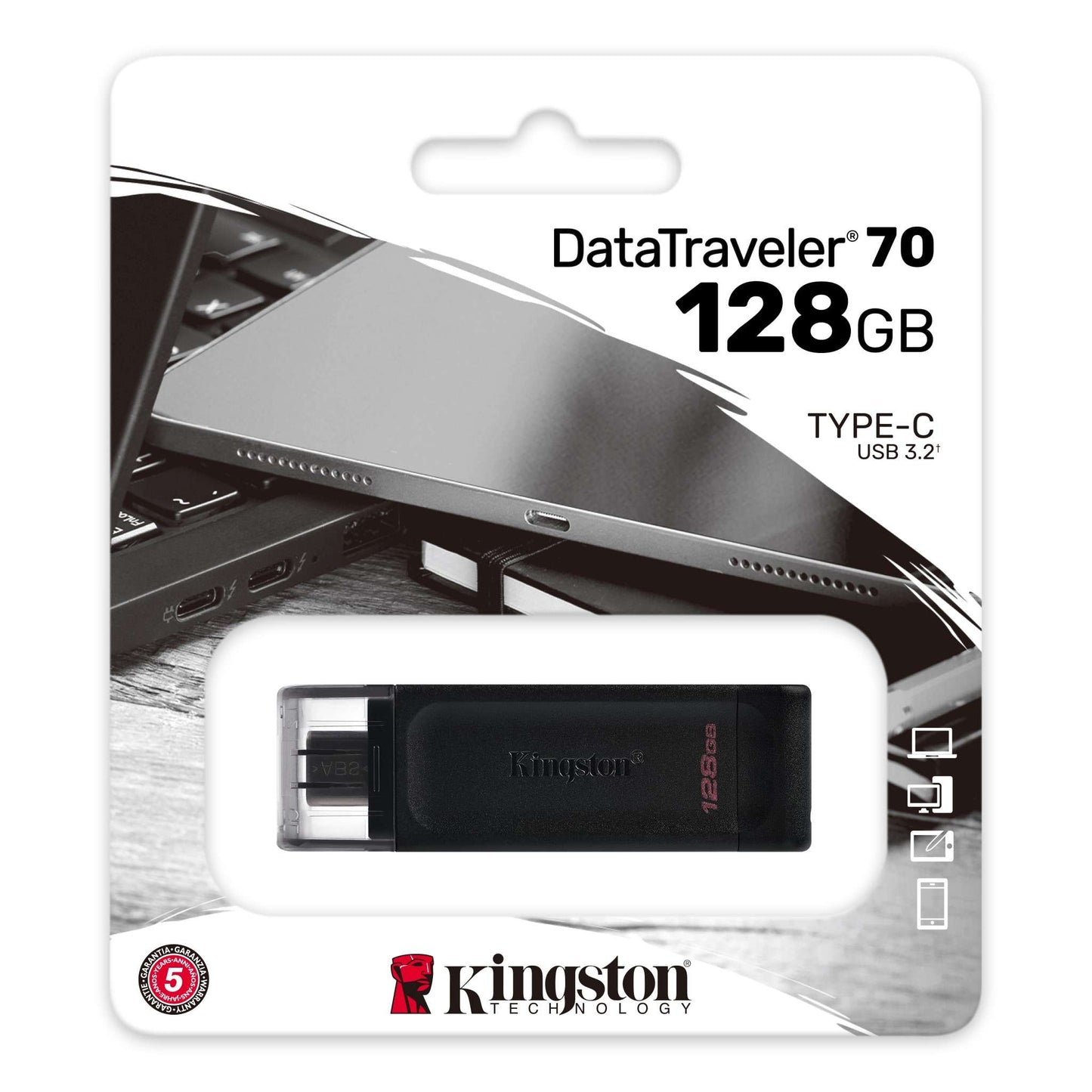 Memoria externa Kingston DT70 USB-C, 128Gb DT70/128GB