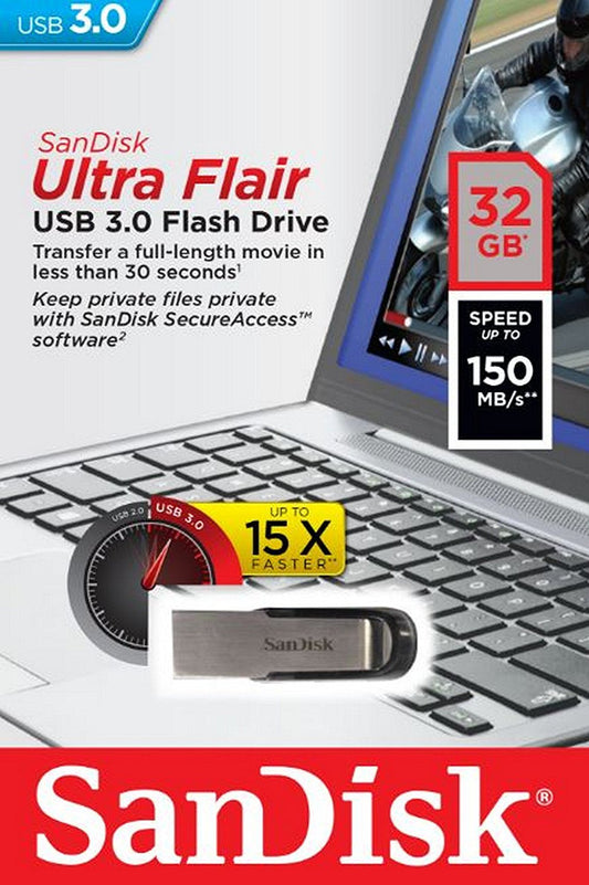 Memoria Externa USB-A 3.0 SanDisk Ultra Flair, 32Gb SDCZ73-032G-G46