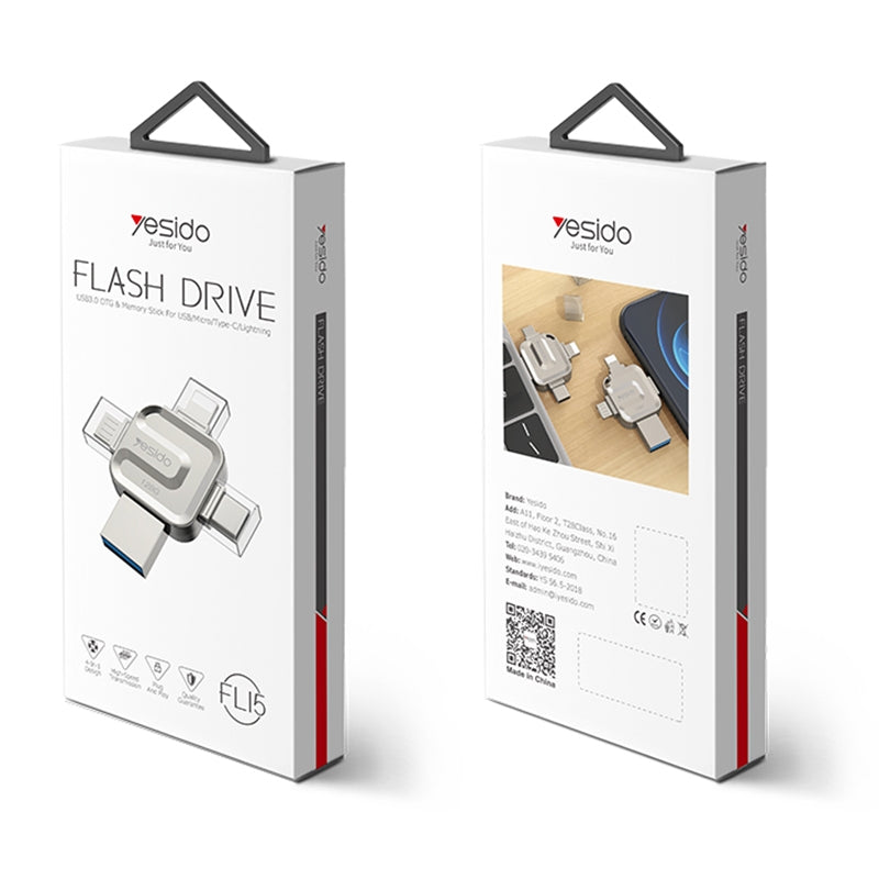 External Memory USB-A 3.0 / Lightning / USB-C / microUSB Yesido FL15, 16Gb